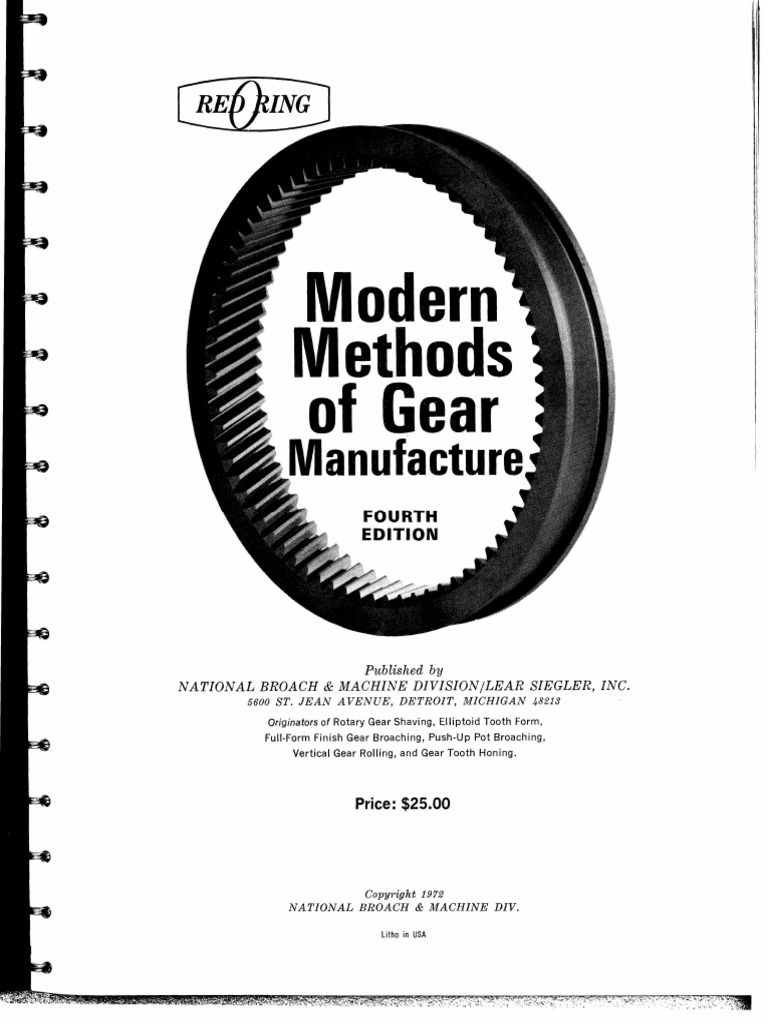 Modern Methods of Gear Manufacturing