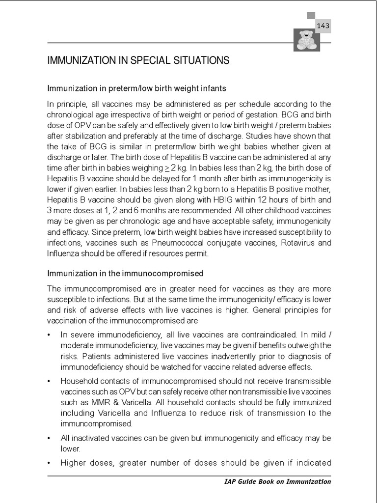 Immunization Guidelines for Special Cases | PDF | Vaccines | Hepatitis