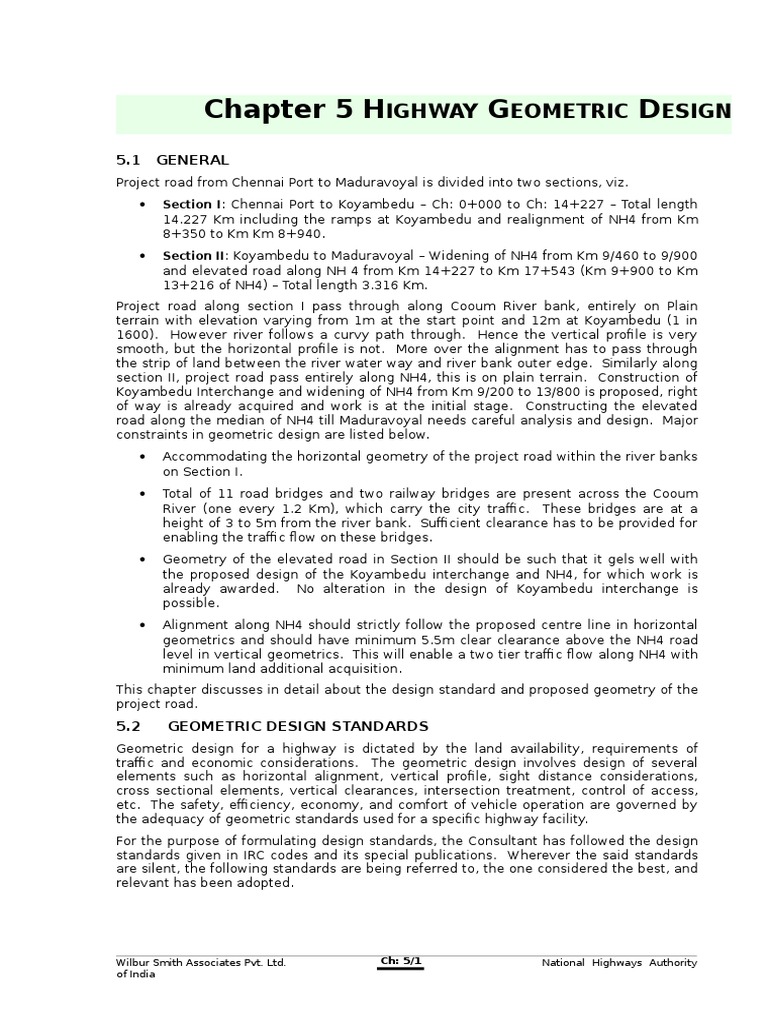 Chennai Port to Maduravoyal Highway Design | PDF | Controlled Access ...