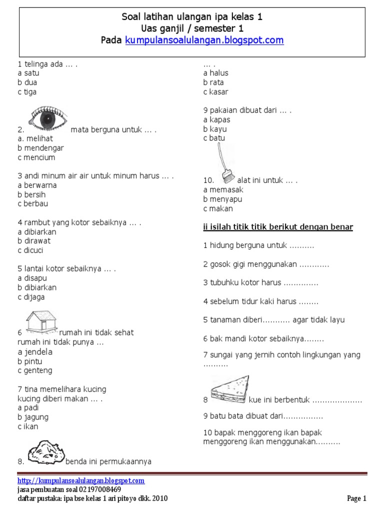 SOAL IPA KELAS 1 SD.pdf