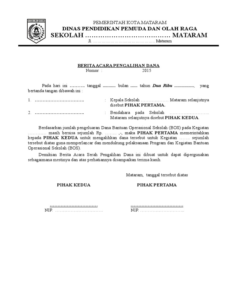 Berita Acara Pengalihan Dana.doc