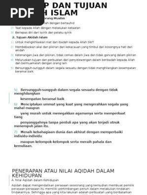 Pengaruh Akidah Dalam Kehidupan  PDF