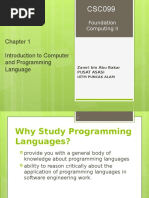 Chapter 1 - Intro To Programming Language