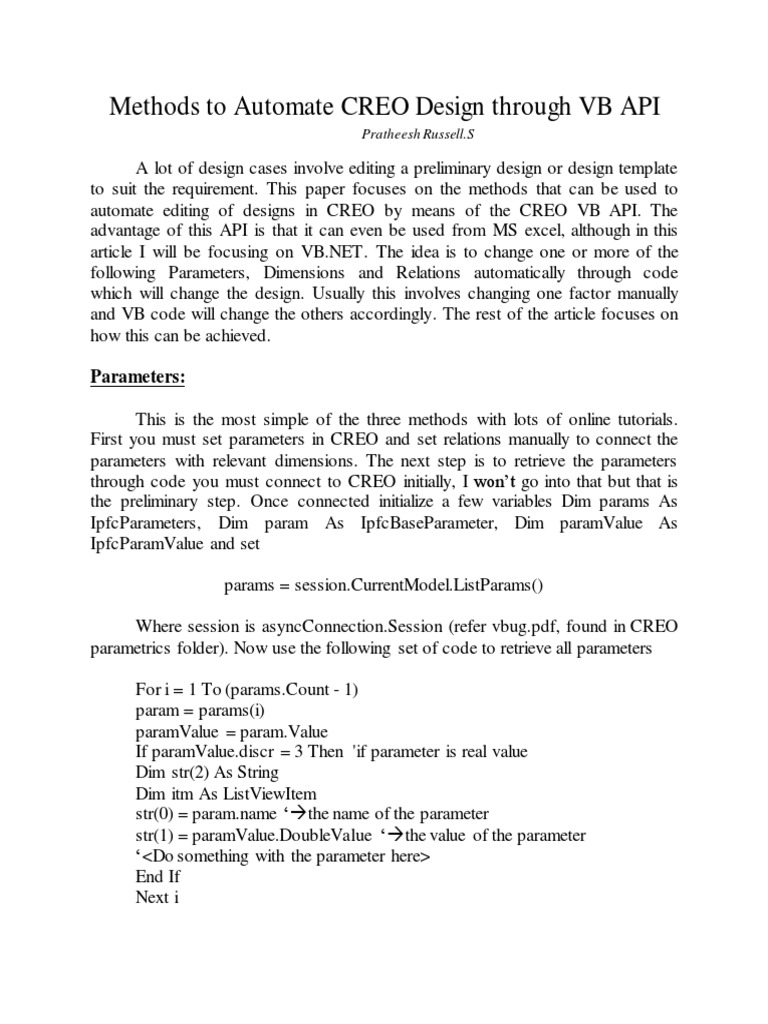 Methods To Automate CREO Design Through PDF | PDF | Probability Density ...