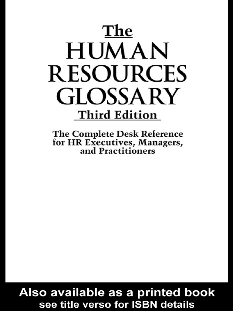PERSONNEL MANAGEMENT The Human Resources Glossary The Complete Desk