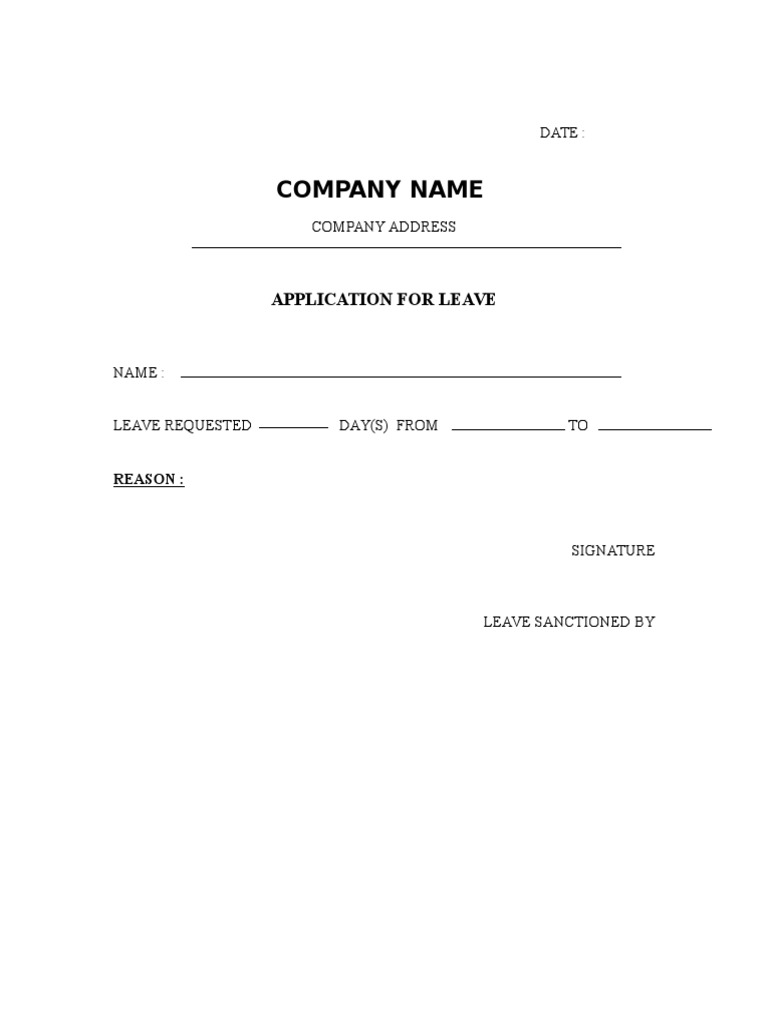 Leave Application Form | PDF
