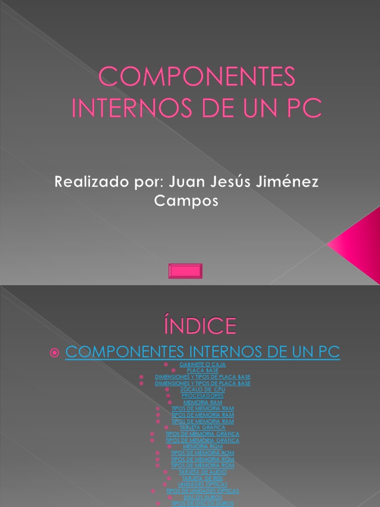 Componentes Internos de Un PC | PDF | Hardware de la computadora ...
