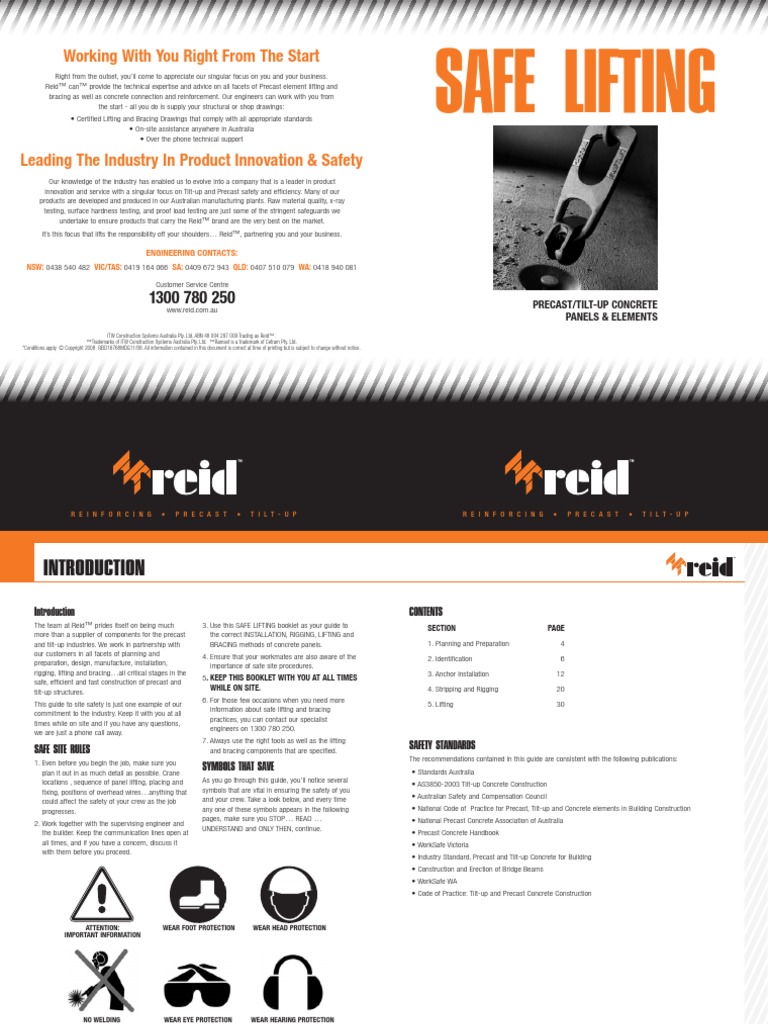 Reid Safe Lifting Guide v9 | PDF | Precast Concrete | Concrete