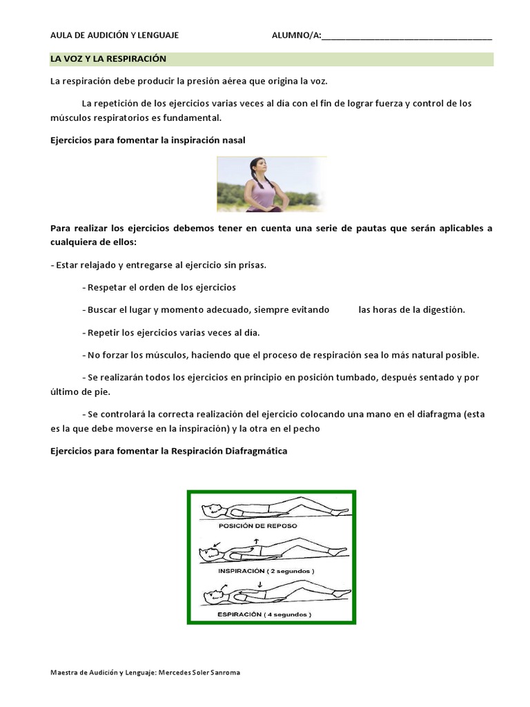 Ejercicios de Voz y Respiración | PDF | Respiración | Músculo