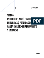 06 TEMA 6 Estudio Del Mvto Turbulento en Tuberias, Perdida de Carga en Reg Permanente y Uniforme
