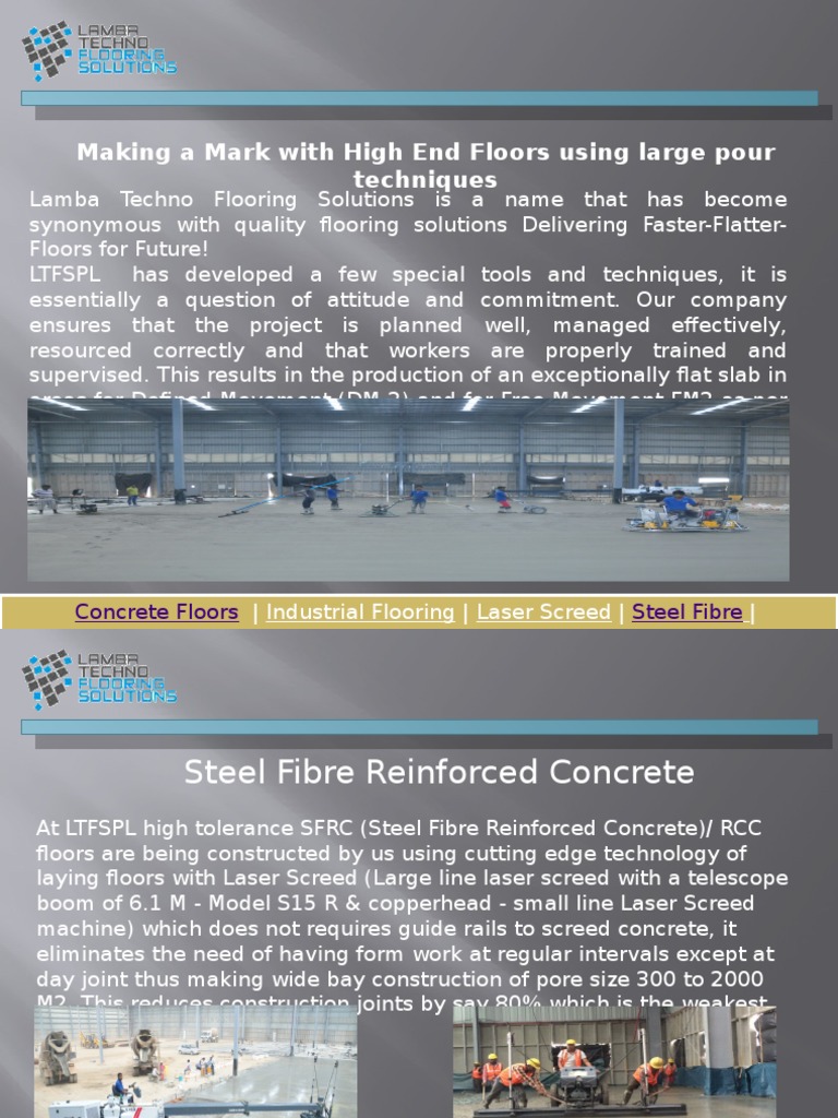 Advanced Laser Screed Flooring Solutions | PDF | Reinforced Concrete ...