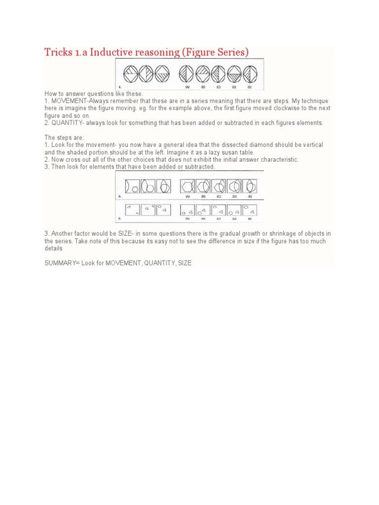 Tricks 1.a Inductive Reasoning (Figure Series) | PDF