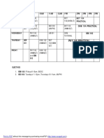 Second Semester Timetable