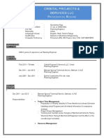 Orbital Projects & Services LLC: Rofessional Esume