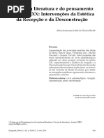 Virada Da Literatura e Do Pensamento No Seculo XX