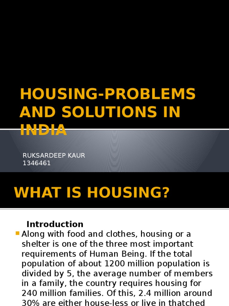 essay on housing problems in india