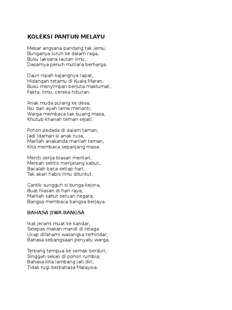 Koleksi Pantun Melayu Pdf