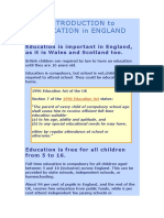 Introduction to Education in England