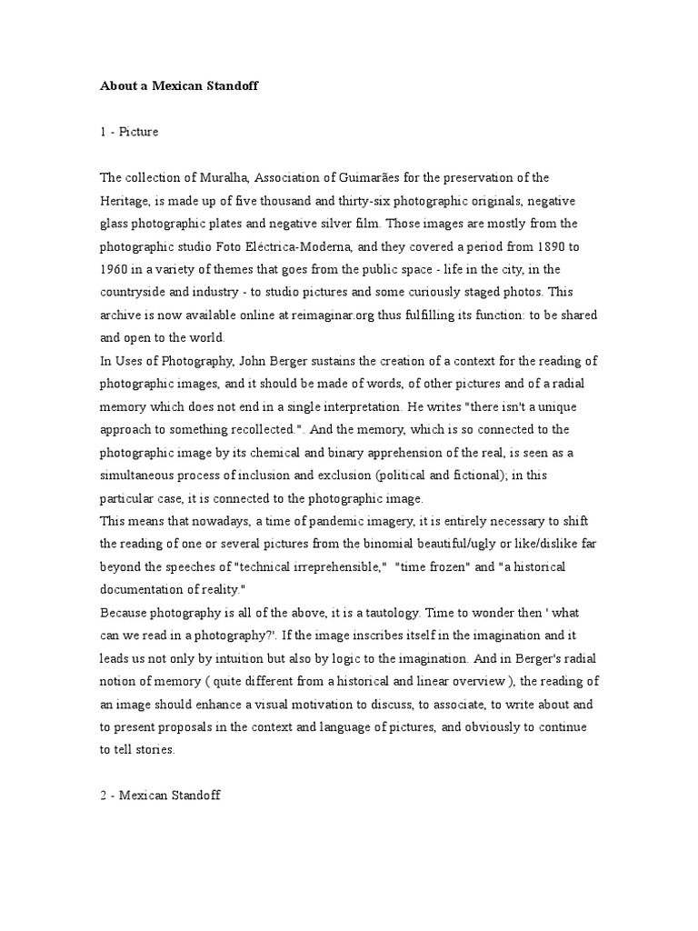 01 About A Mexican Standoff PDF Photograph Leisure