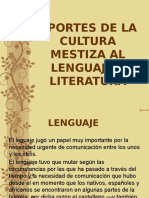 Aportes de La Cultura Mestiza Al Lenguaje y Literatura