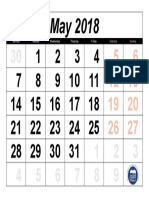 May 2018 Calendar Template 3