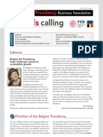 Brussels Calling, Belgian EU Presidency, Business Newsletter FEB, 13/07/2010, Issue 1