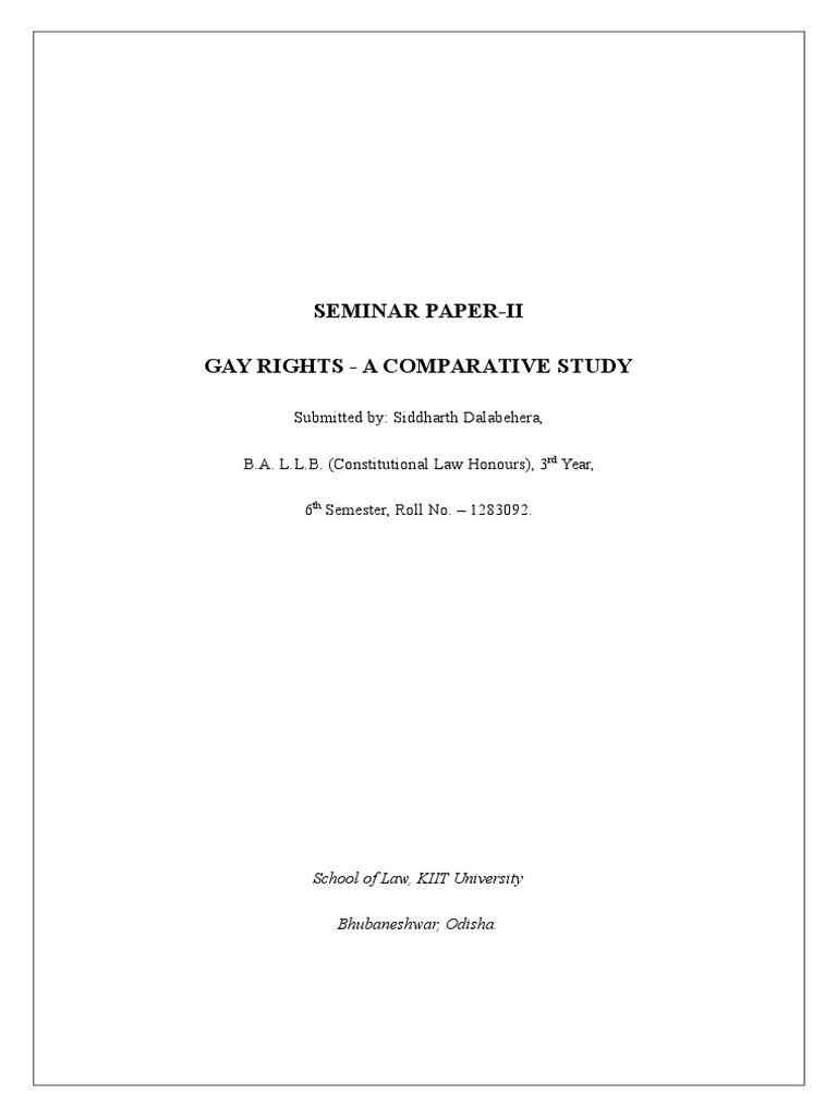 Seminar Paper-Ii Gay Rights - A Comparative Study | PDF | Romer V ...