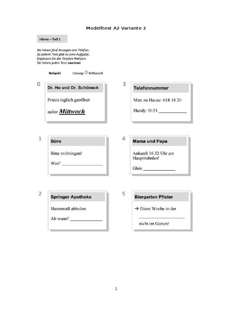 Goethe A2 Prüfung Modelltest : GOETHE-ZERTIFIKAT A2 – YBSVOC