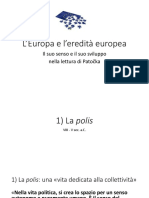 L'Europa e L'eredità Europea Nella Lettura Di Patocka