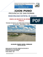 Rehabilitación de carreteras vecinales en Juliaca San Román Puno