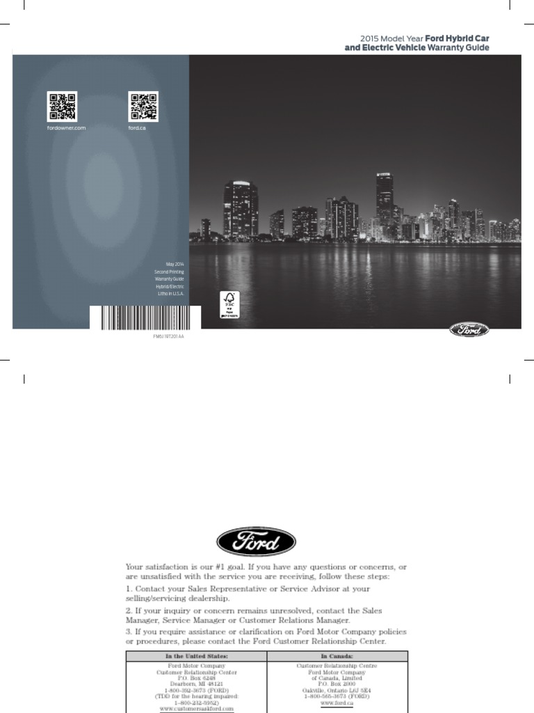 2015 Ford Hybrid Car Electric Vehicle Warranty Guide Version 2 Frdwa en