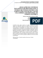 Aplicações Do Controle Estatístico de Processo Para o Controle de Tensão Elétrica Em Subestações Estudo de Caso