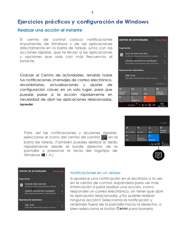 Ejercicios prácticos de Windows 10 | PDF | Windows 10 | Microsoft