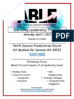 Day Long Leadership Training: North Decatur Presbyterian Church 611 Medlock RD, Decatur GA 30033