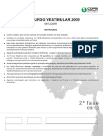 Concurso Vestibular 2009: instruções e orientações