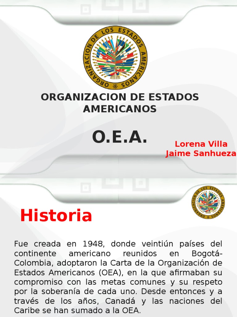 Presentacion Oea Pdf Américas Relaciones Internacionales
