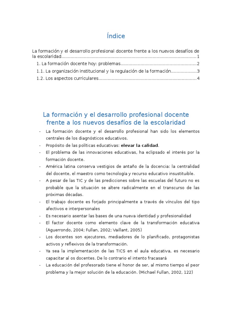 Formación docente y desafíos actuales | PDF | Maestros | Plan de estudios