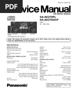 9441 Panasonic SA-AK270PL GCP Sistema Audio CD Multidisco MP3-casette Manual de Servicio PDF