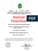 Watikah Pelantikan Pengawas