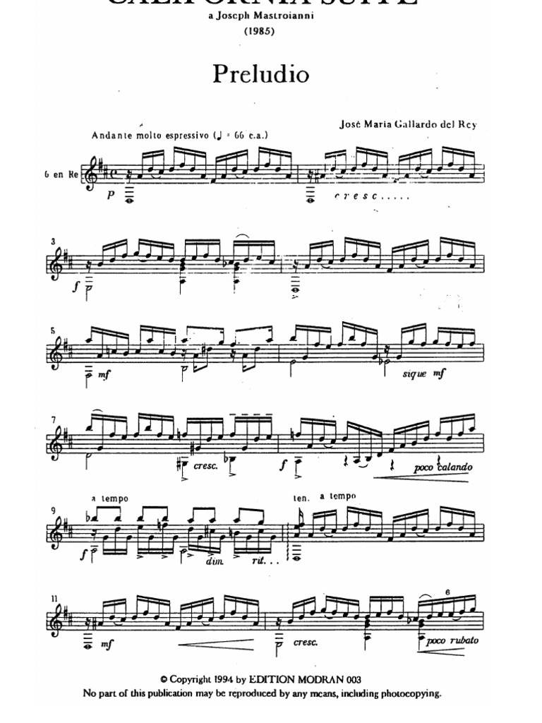 GALLARDO DEL REY California Suite (Guitar Chitarra) PDF PDF