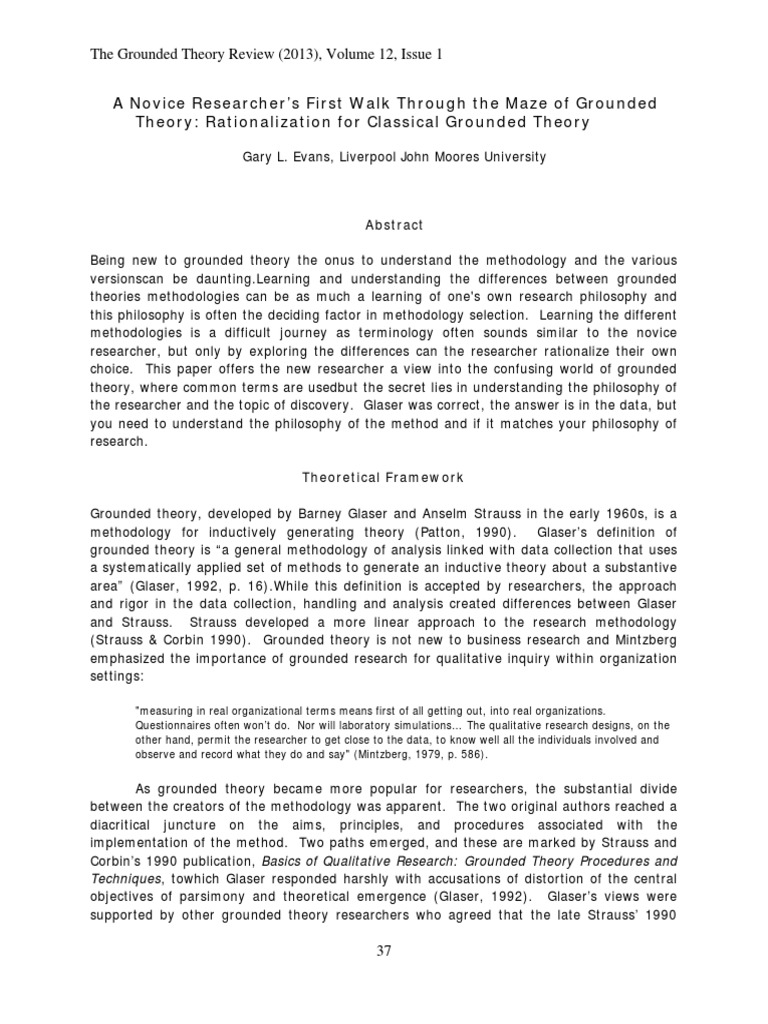 Classical Grounded Theory | PDF | Qualitative Research | Academic ...