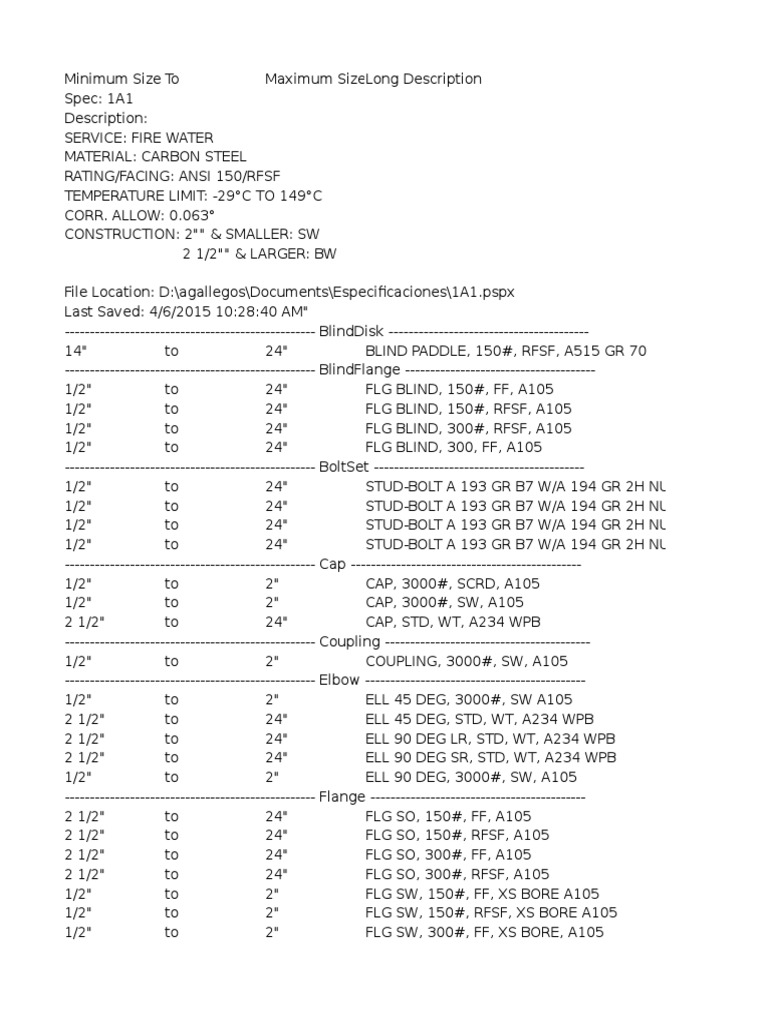 Industrial Piping Specifications | PDF | Pipe (Fluid Conveyance) | Plumbing