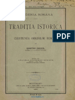 Dimitrie Onciul - Tradiția Istorica in Chestiunea Originilor Romane