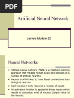 Artificial Neural Network: Lecture Module 22