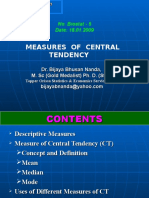Measures of Central Tendency: No. Biostat - 5 Date: 18.01.2009