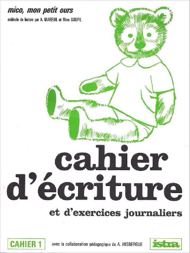 Réaliser Une Page De Garde Pour Cahier écriture Mms Cahier Decriture CP n1 Mico Mon Petit | PDF