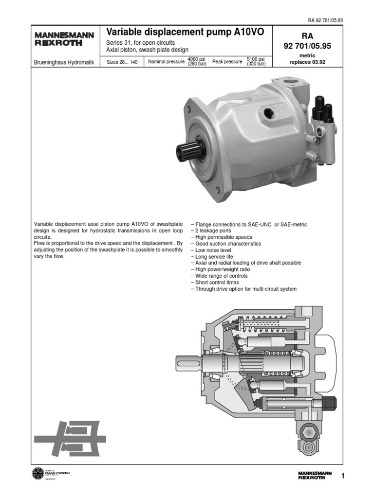 A10vo Regulator Teory Pump Transmission Mechanics