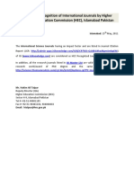 Recognition of International Journals by Higher Education Commisin PDF