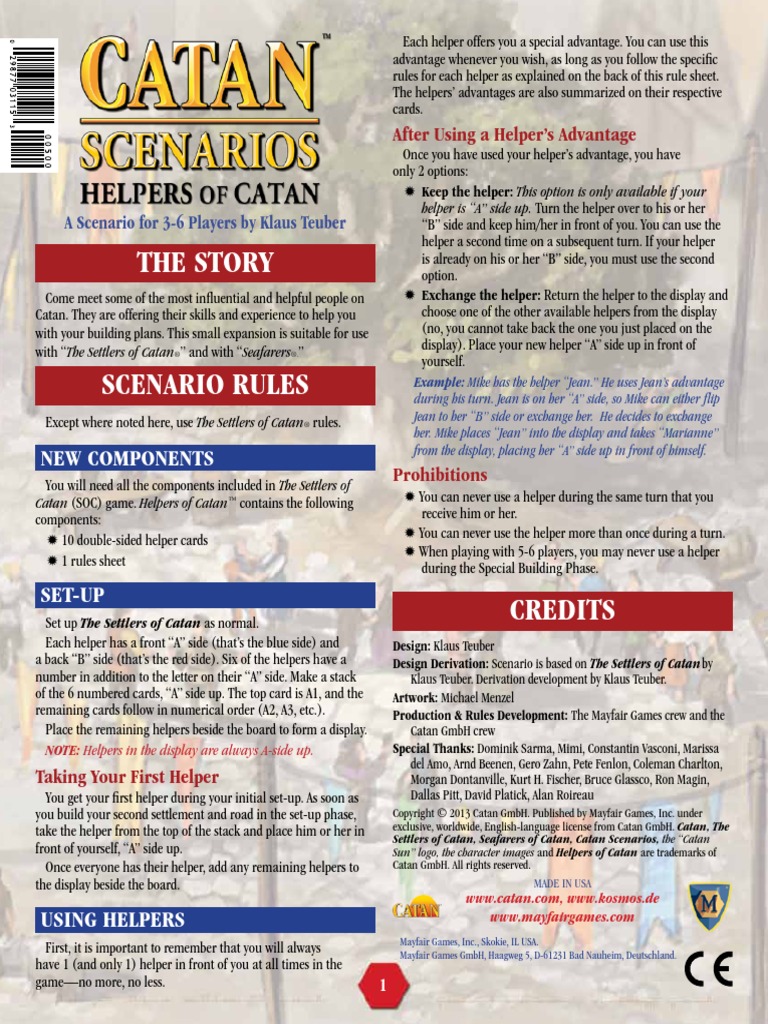 Helpers of Catan Rules 130802s Gaming Tabletop Games