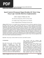 Speed Control of Permanent Magnet Brushless DC Motor Using Fuzzy Logic Controller-Hardware Implementation